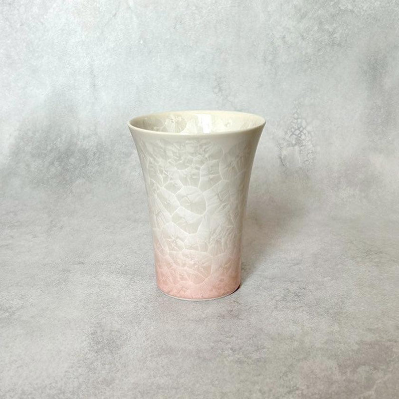 [MUG (CUP)] FLOWER CRYSTAL (WHITE BACKGROUND BLUE RED) FREE CUP (2-PIECE SET) | TOUAN | KYOTO-KIYOMIZU WARES