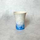 [MUG (CUP)] FLOWER CRYSTAL (WHITE BACKGROUND BLUE RED) FREE CUP (2-PIECE SET) | TOUAN | KYOTO-KIYOMIZU WARES