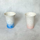 [MUG (CUP)] FLOWER CRYSTAL (WHITE BACKGROUND BLUE RED) FREE CUP (2-PIECE SET) | TOUAN | KYOTO-KIYOMIZU WARES