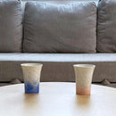 [MUG (CUP)] FLOWER CRYSTAL (WHITE BACKGROUND BLUE RED) FREE CUP (2-PIECE SET) | TOUAN | KYOTO-KIYOMIZU WARES