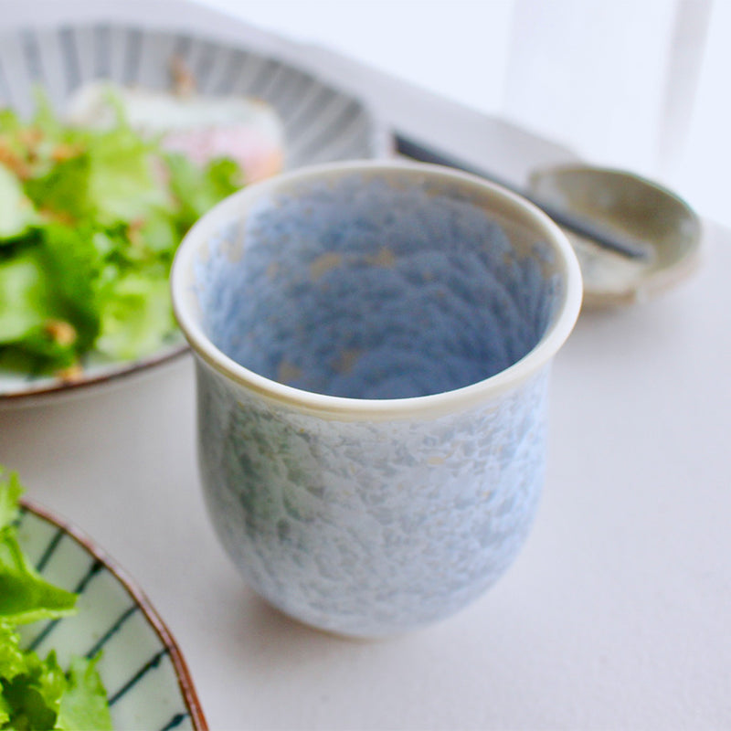 [JAPANESE TEA CUP] FLOWER CRYSTAL (SILVER FLOWER GOLD FLOWER) YUNOMI (2-PIECE SET) | TOUAN | KYOTO-KIYOMIZU WARES