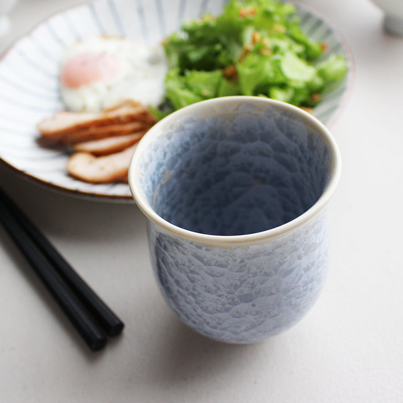 [JAPANESE TEA CUP] FLOWER CRYSTAL (SILVER FLOWER GOLD FLOWER) YUNOMI (2-PIECE SET) | TOUAN | KYOTO-KIYOMIZU WARES