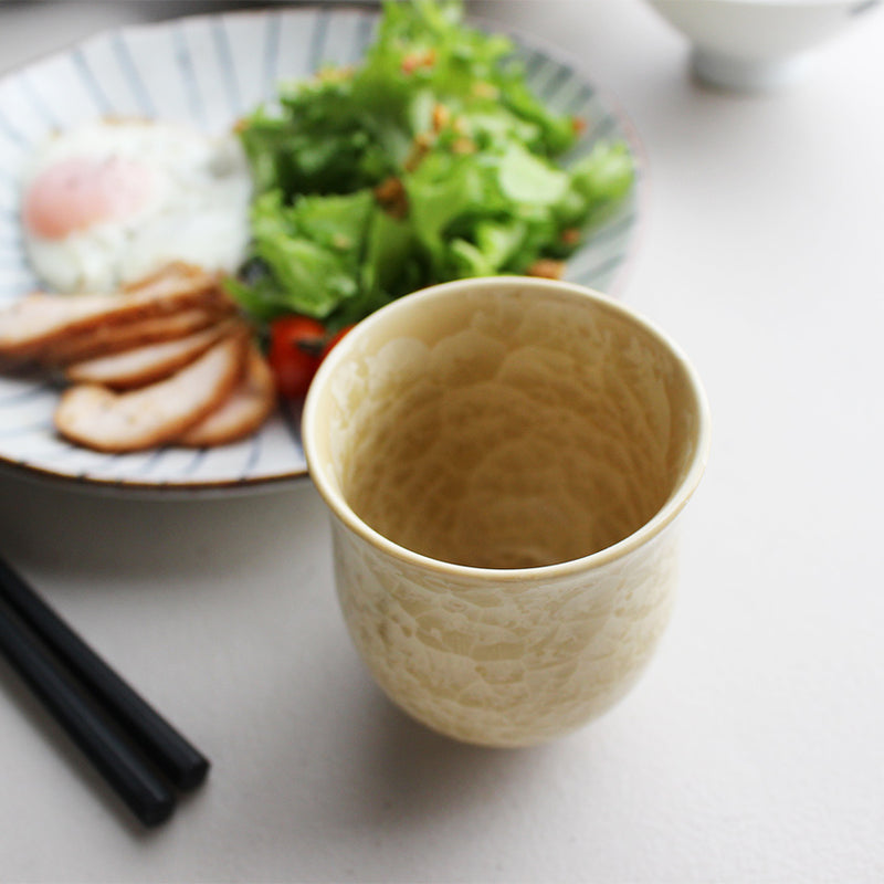 [JAPANESE TEA CUP] FLOWER CRYSTAL (SILVER FLOWER GOLD FLOWER) YUNOMI (2-PIECE SET) | TOUAN | KYOTO-KIYOMIZU WARES