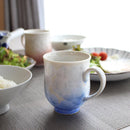 [MUG (CUP)] FLOWER CRYSTAL (WHITE BACKGROUND BLUE RED) MUG (2-PIECE SET) | TOUAN | KYOTO-KIYOMIZU WARES