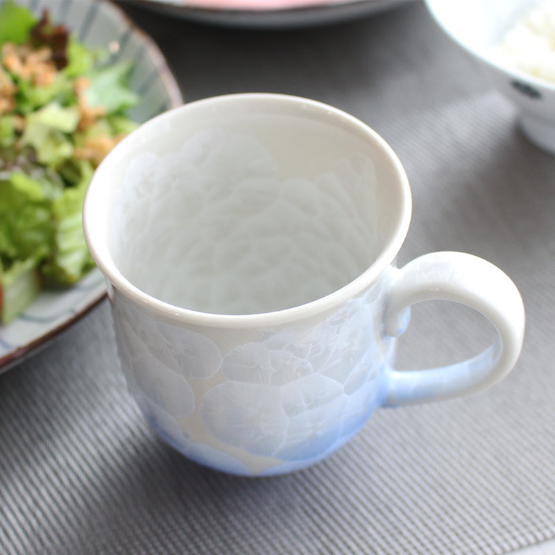 [MUG (CUP)] FLOWER CRYSTAL (WHITE BACKGROUND BLUE RED) MUG (2-PIECE SET) | TOUAN | KYOTO-KIYOMIZU WARES