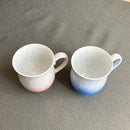 [MUG (CUP)] FLOWER CRYSTAL (WHITE BACKGROUND BLUE RED) MUG (2-PIECE SET) | TOUAN | KYOTO-KIYOMIZU WARES