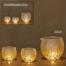 [SAKE BOTTLE & CUP SET] STARDUST AKARI 3 PIECES | KANAZAWA GOLD LEAF | HAKUICHI