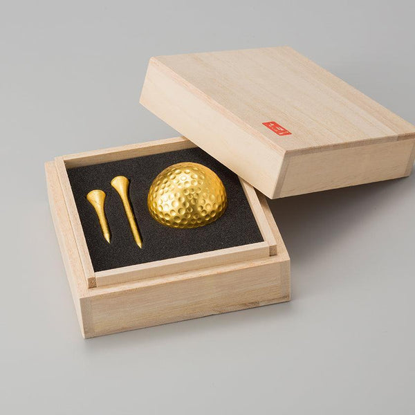 [ตัวเลือก] Golf Paulownia Wood Box (ข้อความสีแดง) การพิมพ์ UV ส่วนบุคคล | Kanazawa Gold Leaf | ฮูคุอิจิ