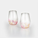 [GLASS 2-PIECE SET] WATERCOLOR -SAKURA- TUMBLER | KANAZAWA GOLD LEAF | HAKUICHI