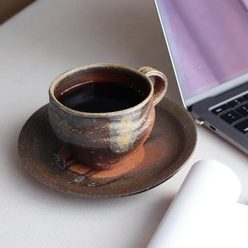 [MUG (CUP)] COFFEE CUP & SAUCER SET | BIZEN WARES| NAOTO TSUNEKI