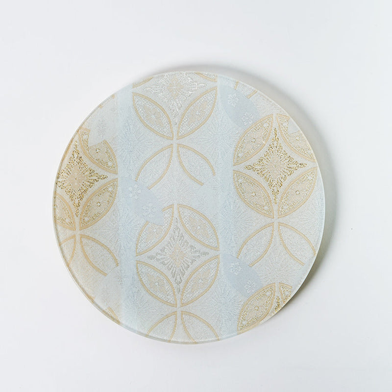 [LARGE PLATE (PLATTER)] PLATE (HANA CLOISONNE) WHITE | NISHIJIN TEXTILES | RE:NISTA