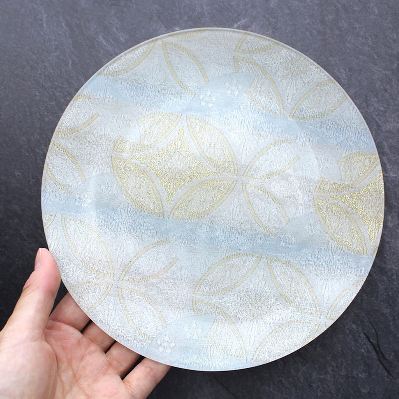 [LARGE PLATE (PLATTER)] PLATE (HANA CLOISONNE) WHITE | NISHIJIN TEXTILES | RE:NISTA