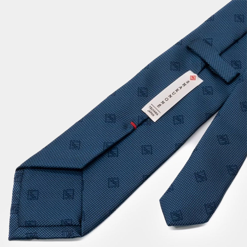 [TIE] ORIGINAL LOGO DEEP INDIGO | JAPANESE SILK｜SHAKUNONE