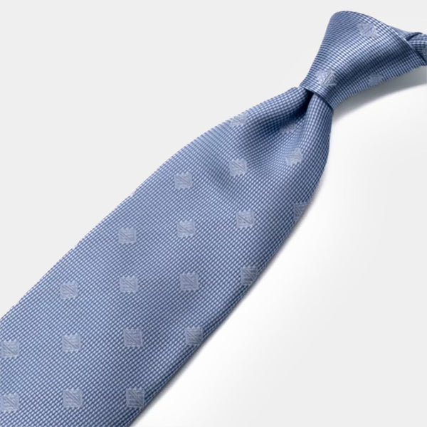 [TIE] ORIGINAL LOGO REDDISH SKY BLUE | JAPANESE SILK｜SHAKUNONE