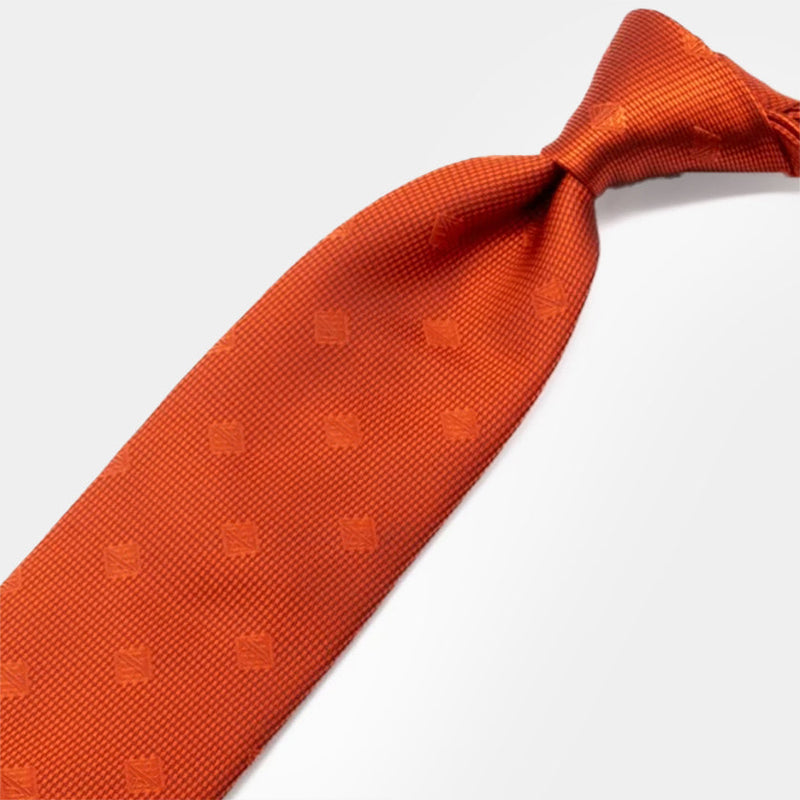 [TIE] ORIGINAL LOGO PERSIMMON COLOR | JAPANESE SILK｜SHAKUNONE