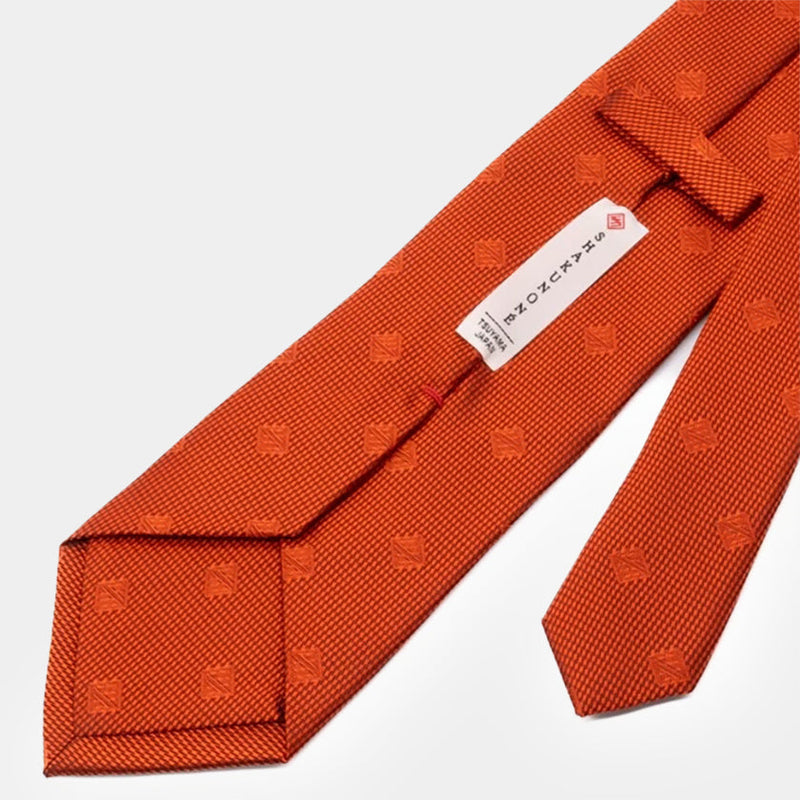 [TIE] ORIGINAL LOGO PERSIMMON COLOR | JAPANESE SILK｜SHAKUNONE