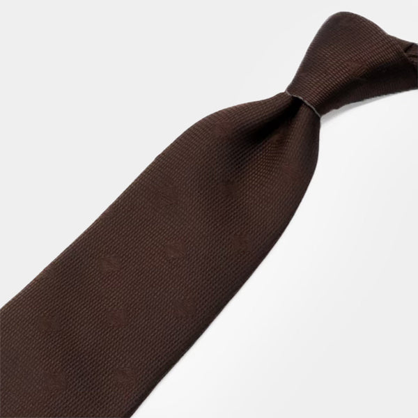 [TIE] ORIGINAL LOGO GENTLE BROWN | JAPANESE SILK｜SHAKUNONE