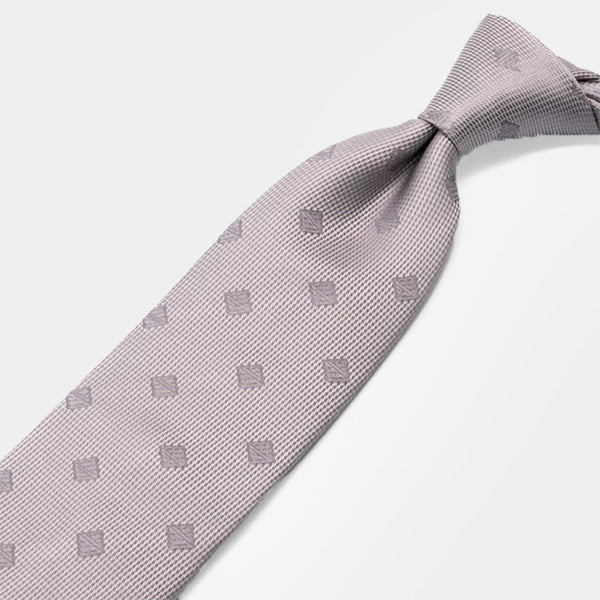 [TIE] ORIGINAL LOGO MILD SILVER | JAPANESE SILK｜SHAKUNONE