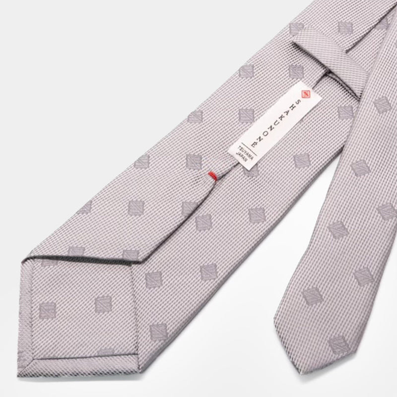 [TIE] ORIGINAL LOGO MILD SILVER | JAPANESE SILK｜SHAKUNONE