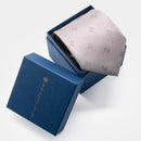 [TIE] ORIGINAL LOGO MILD SILVER | JAPANESE SILK | SHAKUNONE (WITH GIFT PAPER BAG)