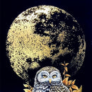 [WALL SCROLL (HANGING SCROLL)] OWL GOLDEN MOON NIGHT (SET: 23K GOLD quality certification) | WALL SCROLL (HANGING SCROLL) | KAITAKUDO ART