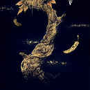 [WALL SCROLL (HANGING SCROLL)] OWL GOLDEN MOON NIGHT (SET: 23K GOLD quality certification) | WALL SCROLL (HANGING SCROLL) | KAITAKUDO ART