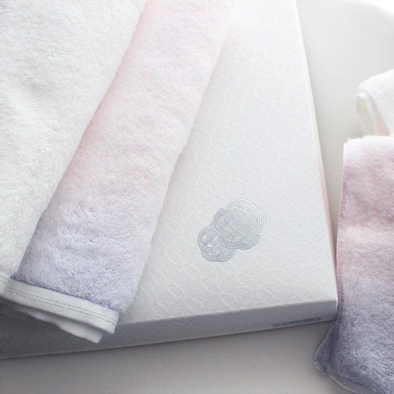 [ Towels] Sarala "Irodori" 2 巴斯塔和 2 面塔集（粉色 / 白色） | 伊瑪巴里 - 陶爾斯