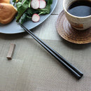 [CHOPSTICKS] PAIR KOKUTAN SQUARE WITH CHOPSTICK REST (21.5, 23.0cm) | MATSUKAN | WAKASA LACQUERED CHOPSTICKS