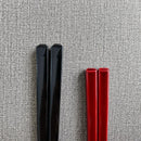[CHOPSTICKS] PAIR KOKUTAN SQUARE WITH CHOPSTICK REST (21.5, 23.0cm) | MATSUKAN | WAKASA LACQUERED CHOPSTICKS