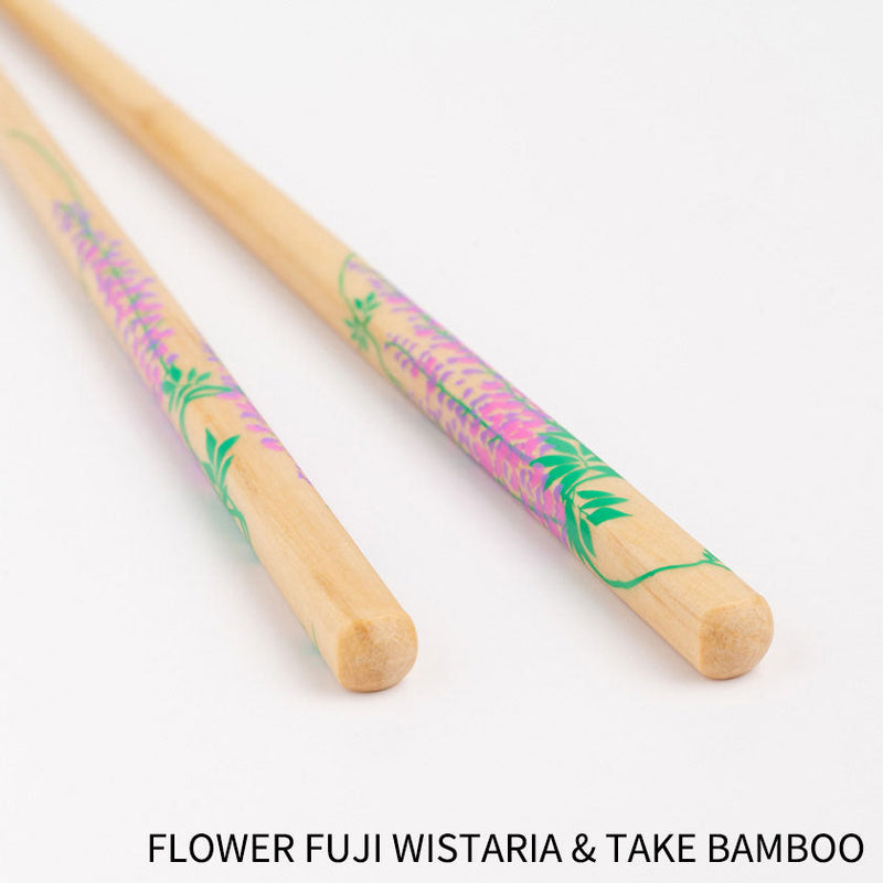 [CHOPSTICKS] RIMPA FLOWER (UME PLUM & PINE TREE, FLOWER FUJI WISTARIA & TAKE BAMBOO) | WAKASA LACQUERWARE| MATSUKAN