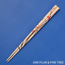 [CHOPSTICKS] RIMPA FLOWER (UME PLUM & PINE TREE, FLOWER FUJI WISTARIA & TAKE BAMBOO) | WAKASA LACQUERED CHOPSTICKS | MATSUKAN