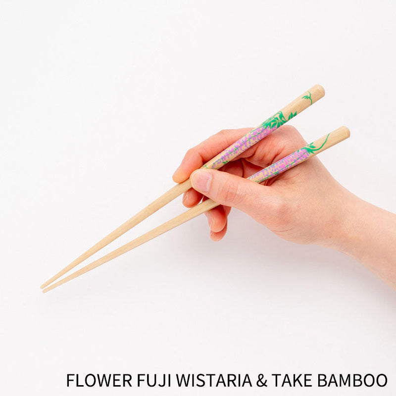 [CHOPSTICKS] RIMPA FLOWER (UME PLUM & PINE TREE, FLOWER FUJI WISTARIA & TAKE BAMBOO) | WAKASA LACQUERWARE| MATSUKAN