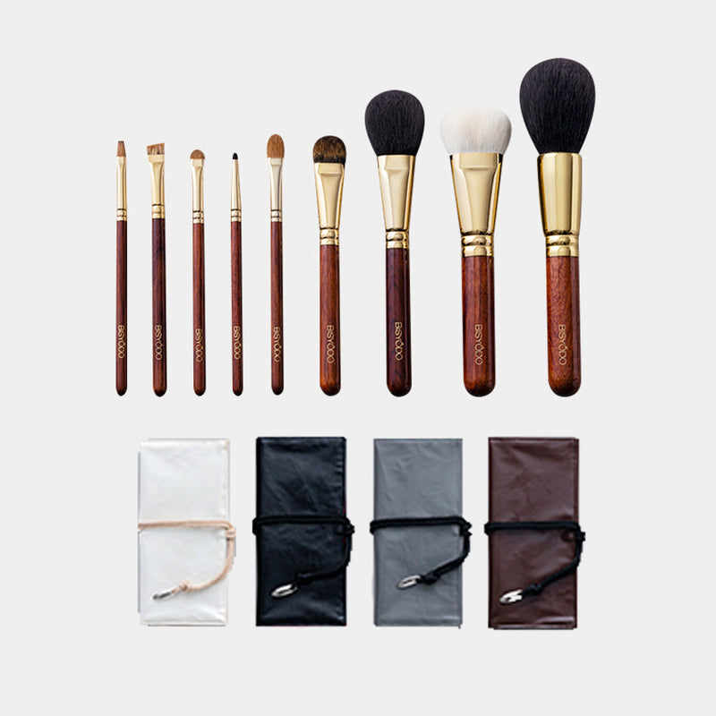 [MAKEUP BRUSH 9-PIECE SET] BISYODO SET WITH POUCH | MAKEUP BRUSH CRAFT | UYODA BISYODO