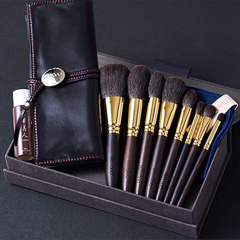 [MAKEUP BRUSH 8-PIECE SET] GRAND SET WITH POUCH | MAKEUP BRUSH CRAFT | UYODA BISYODO