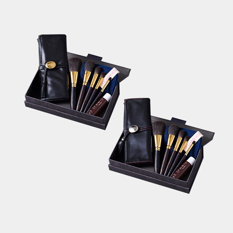 [MAKEUP BRUSH 5-PIECE SET] GRAND SET WITH POUCH | MAKEUP BRUSH CRAFT | UYODA BISYODO
