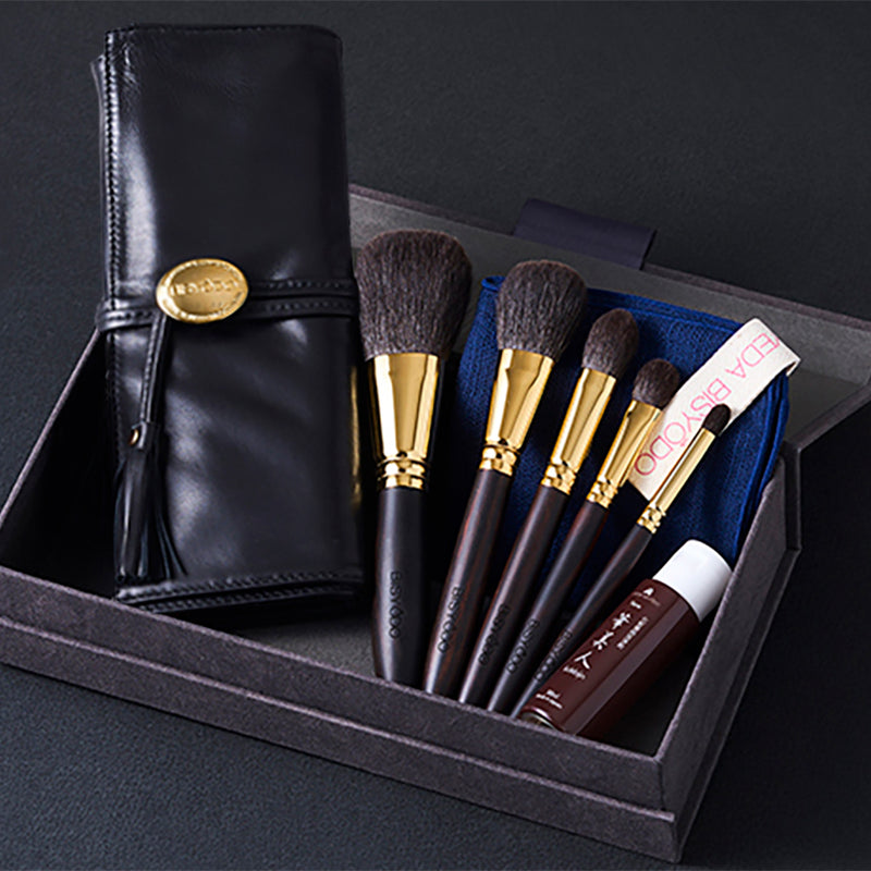 [MAKEUP BRUSH 5-PIECE SET] GRAND SET WITH POUCH | MAKEUP BRUSH CRAFT | UYODA BISYODO