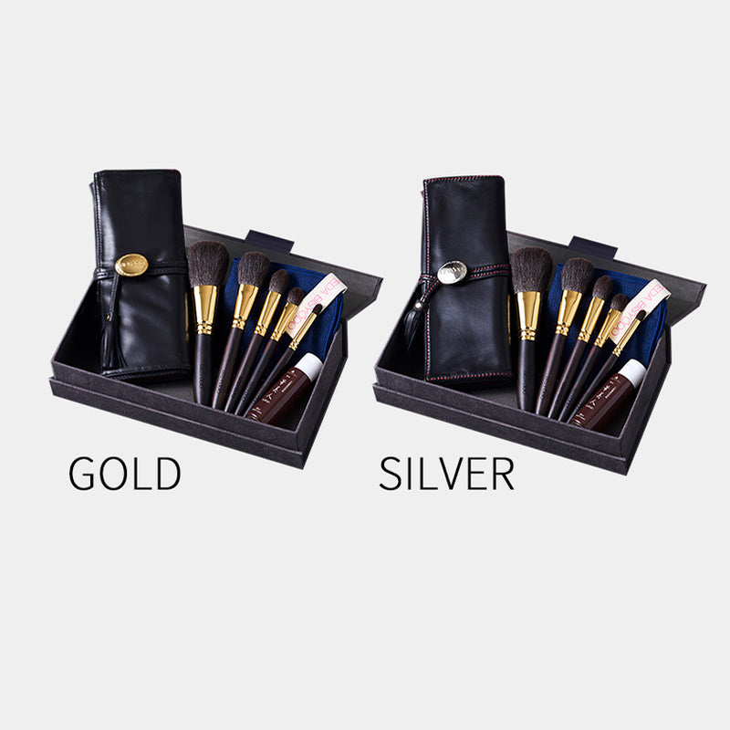[MAKEUP BRUSH 5-PIECE SET] GRAND SET WITH POUCH | MAKEUP BRUSH CRAFT | UYODA BISYODO
