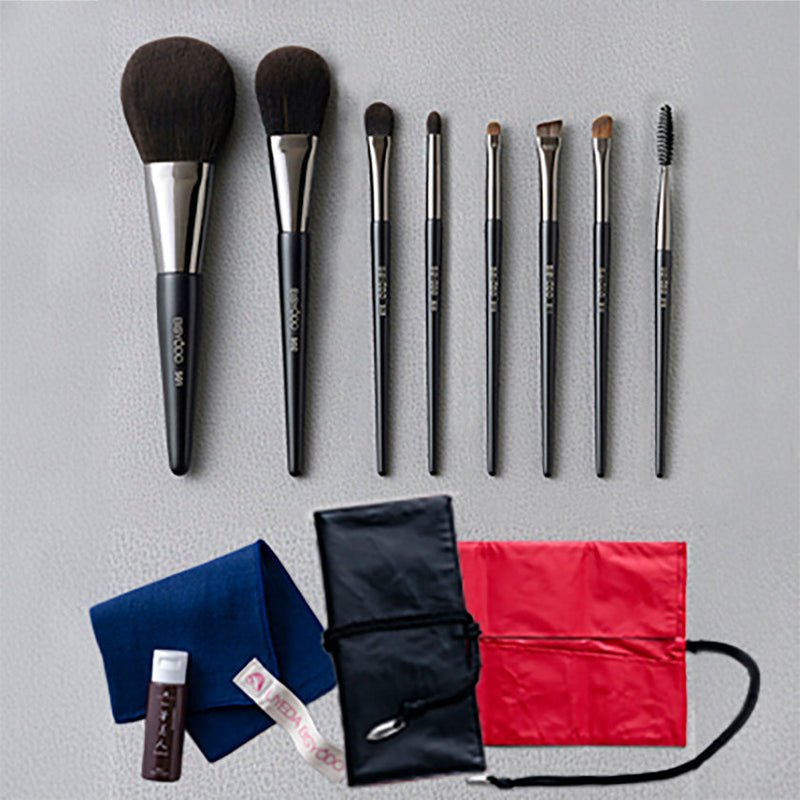 [MAKEUP BRUSH 8-PIECE SET] SHIORI SET WITH POUCH | MAKEUP BRUSH CRAFT | UYODA BISYODO