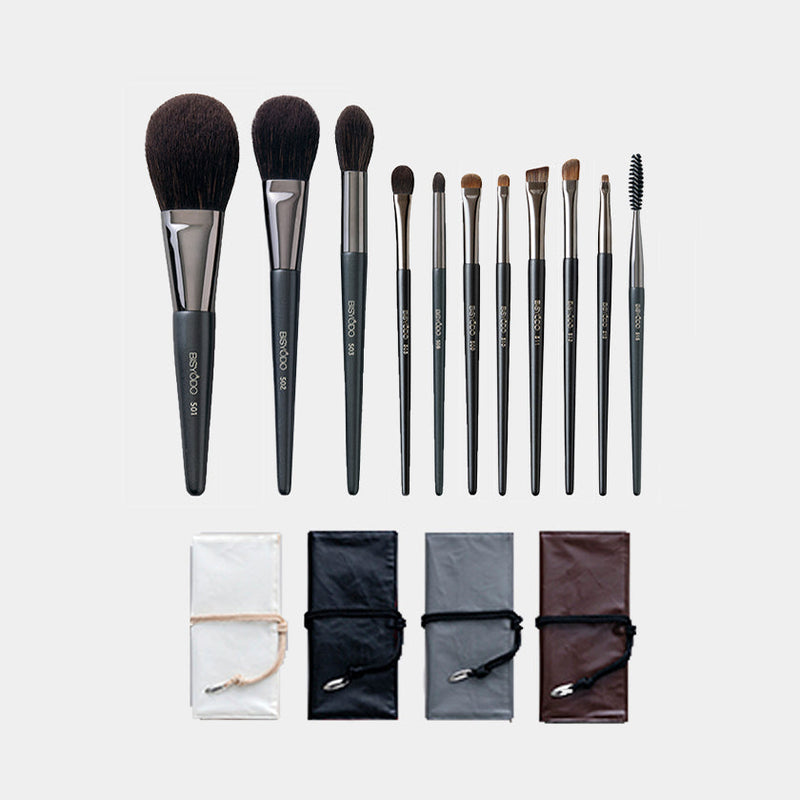 [MAKEUP BRUSH 11-PIECE SET] SHIORI SET WITH POUCH | MAKEUP BRUSH CRAFT | UYODA BISYODO