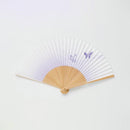 [HAND FAN] FEMALE PAPER FAN AKIKUSA PURPLE TWO BUTTERFLIES | KYOTO FOLDING FANS | OHNISHI TSUNE SHOTEN