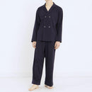 [PAJAMA] ROYAL ORGANIC COTTON DOUBLE-BUTTONED NAVY | SEWING | Foo Tokyo