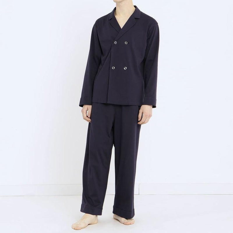 [PAJAMA] ROYAL ORGANIC COTTON DOUBLE-BUTTONED NAVY | SEWING | Foo Tokyo