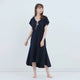 [LOUNGEWEAR] ROYAL ORGANIC COTTON FLARE DRESS (NAVY) | SEWING | Foo Tokyo