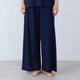 [PANTS (LOUNGEWEAR)] ROYAL ORGANIC COTTON WIDE-LEG PANTS (NAVY) | SEWING | Foo Tokyo
