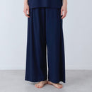 [PANTS (LOUNGEWEAR)] ROYAL ORGANIC COTTON WIDE-LEG PANTS (NAVY) | SEWING | Foo Tokyo