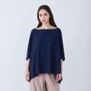 [PONCHO (LOUNGEWEAR)] ROYAL ORGANIC COTTON PONCHO (NAVY) | SEWING | Foo Tokyo