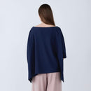 [PONCHO (LOUNGEWEAR)] ROYAL ORGANIC COTTON PONCHO (NAVY) | SEWING | Foo Tokyo