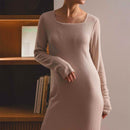 [CASUAL DRESS] SILK BLEND RIBBED KNIT (ECRU) | SEWING | Foo Tokyo