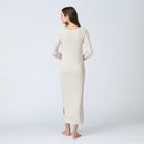 [CASUAL DRESS] SILK BLEND RIBBED KNIT (ECRU) | SEWING | Foo Tokyo