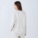 [RECOVERY APPAREL] SILKY TOUCH LONG-SLEEVE TOP & LONG PANTS SET PALE GRAY | SEWING | Foo Tokyo